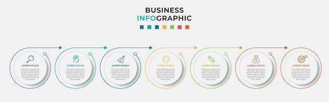 Infographic design business template with icons and 7 options or steps vector