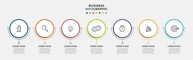 Infographic design business template with icons and 7 options or steps vector