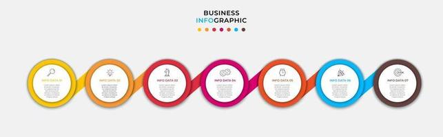 Infographic design business template with icons and 7 options or steps vector