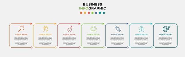 Infographic design business template with icons and 7 options or steps vector