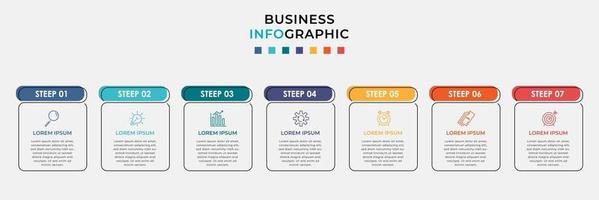 Infographic design business template with icons and 7 options or steps vector