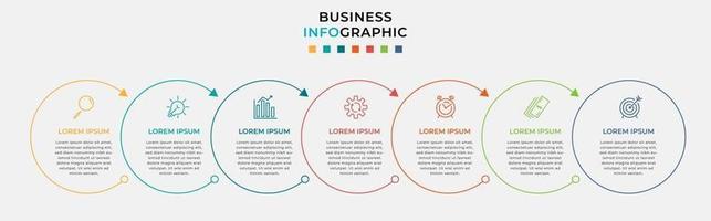 Infographic design business template with icons and 7 options or steps vector