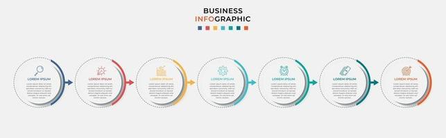 Infographic design business template with icons and 7 options or steps vector
