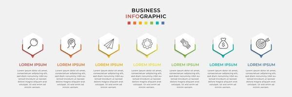 Infographic design business template with icons and 7 options or steps vector
