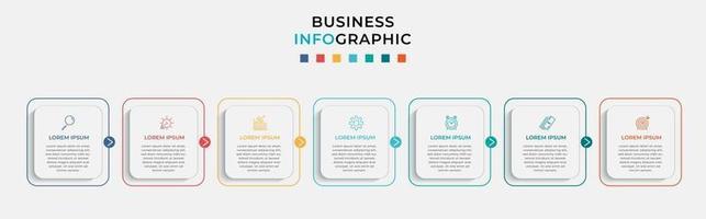 Infographic design business template with icons and 7 options or steps vector