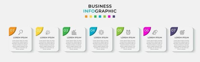 Infographic design business template with icons and 7 options or steps vector