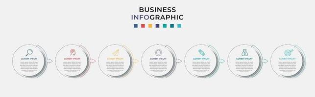 Infographic design business template with icons and 7 options or steps vector