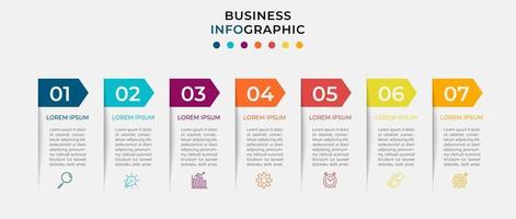 Infographic design business template with icons and 7 options or steps vector