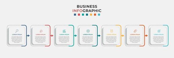 Infographic design business template with icons and 7 options or steps vector