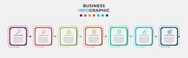 Infographic design business template with icons and 7 options or steps vector