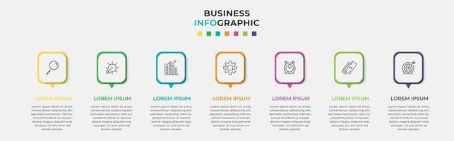 Infographic design business template with icons and 7 options or steps vector