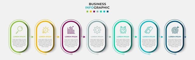 Infographic design business template with icons and 7 options or steps vector
