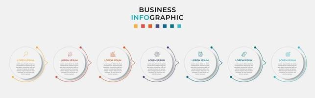 Infographic design business template with icons and 7 options or steps vector