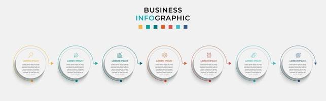 Infographic design business template with icons and 7 options or steps vector