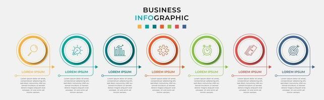 Infographic design business template with icons and 7 options or steps vector