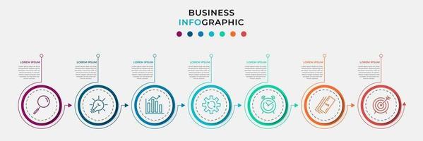 Infographic design business template with icons and 7 options or steps vector
