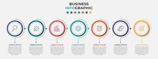 Infographic design business template with icons and 7 options or steps vector