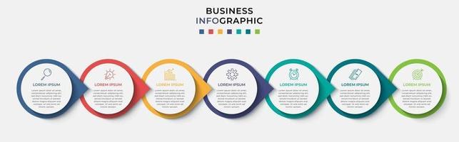 Infographic design business template with icons and 7 options or steps vector