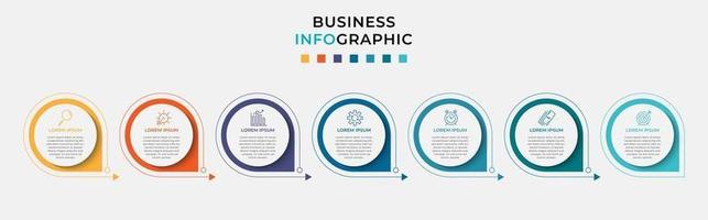Infographic design business template with icons and 7 options or steps vector