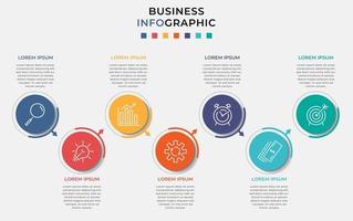 Plantilla de negocio de diseño infográfico con iconos y 7 opciones o pasos. vector