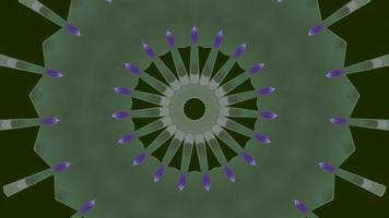 Emerald Circular Star Over Seaweed Green Kaleidoscope Background video