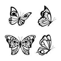 hermosa naturaleza insecto volador mariposas exóticas con alas divertidas vector