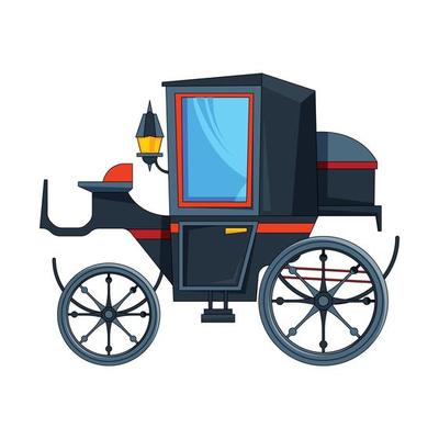 Carriage flat style. Illustrations set of various chariot. Vector