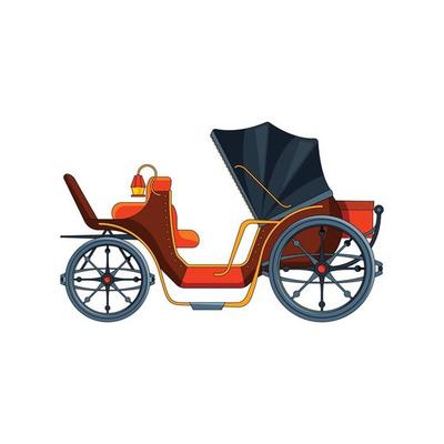 Carriage flat style. Illustrations set of various chariot. Vector