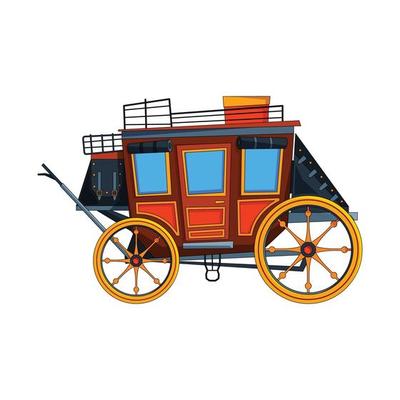 Carriage flat style. Illustrations set of various chariot. Vector