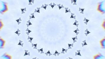 Vibrant White Snow Flake Chroma Kaleidoscope Background video