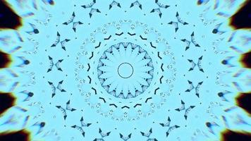 himmelblau mit wacholdergrünen Details Kaleidoskop-Hintergrund video