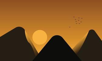 pyramids of giza, mountain landscape illustration vector