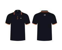 Polo Shirt Them black and orange Design vector