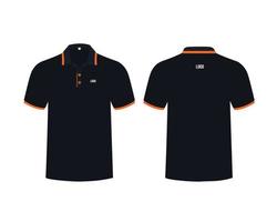 polo de ellos diseño negro y naranja vector