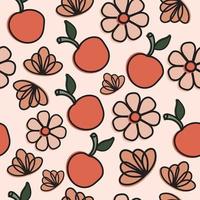 Apple Fruit and Flower Seamless repeat pattern for fashion, Invitation vector