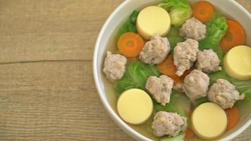 zuppa di cavolo con carne di maiale macinata e tofu video