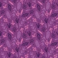 Purple pattern with plants vector