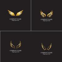 wings gold logo vector illustration template-vector