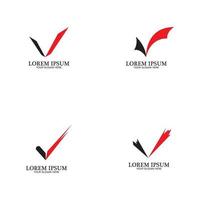 check mark symbol and logo icon vector