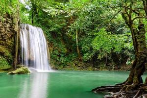 Erawan Waterfall, Erawan National Park in Kanchanaburi, Thailand photo