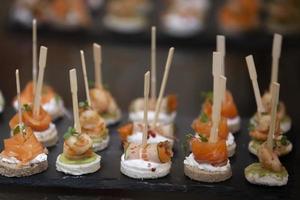 Delicious canapes as event dish photo