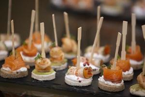 Delicious canapes as event dish photo