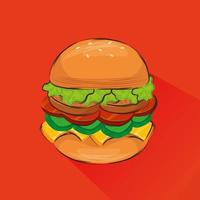 delicious hamburger fast food icon vector