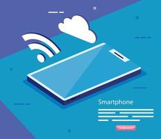 Isometric digital smartphone vector design