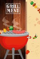 grill menu with delicious food vector