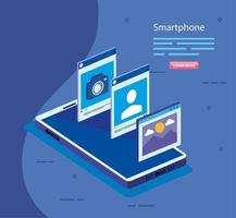 Isometric digital smartphone vector design