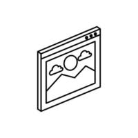 Diseño de vector de icono de galería isométrica aislada