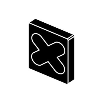 Isolated isometric x button vector design