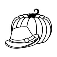 oktoberfest, sombrero, y, calabaza, vector, diseño vector