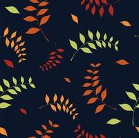 seamless pattern of autumn leaves vector with dark blue background